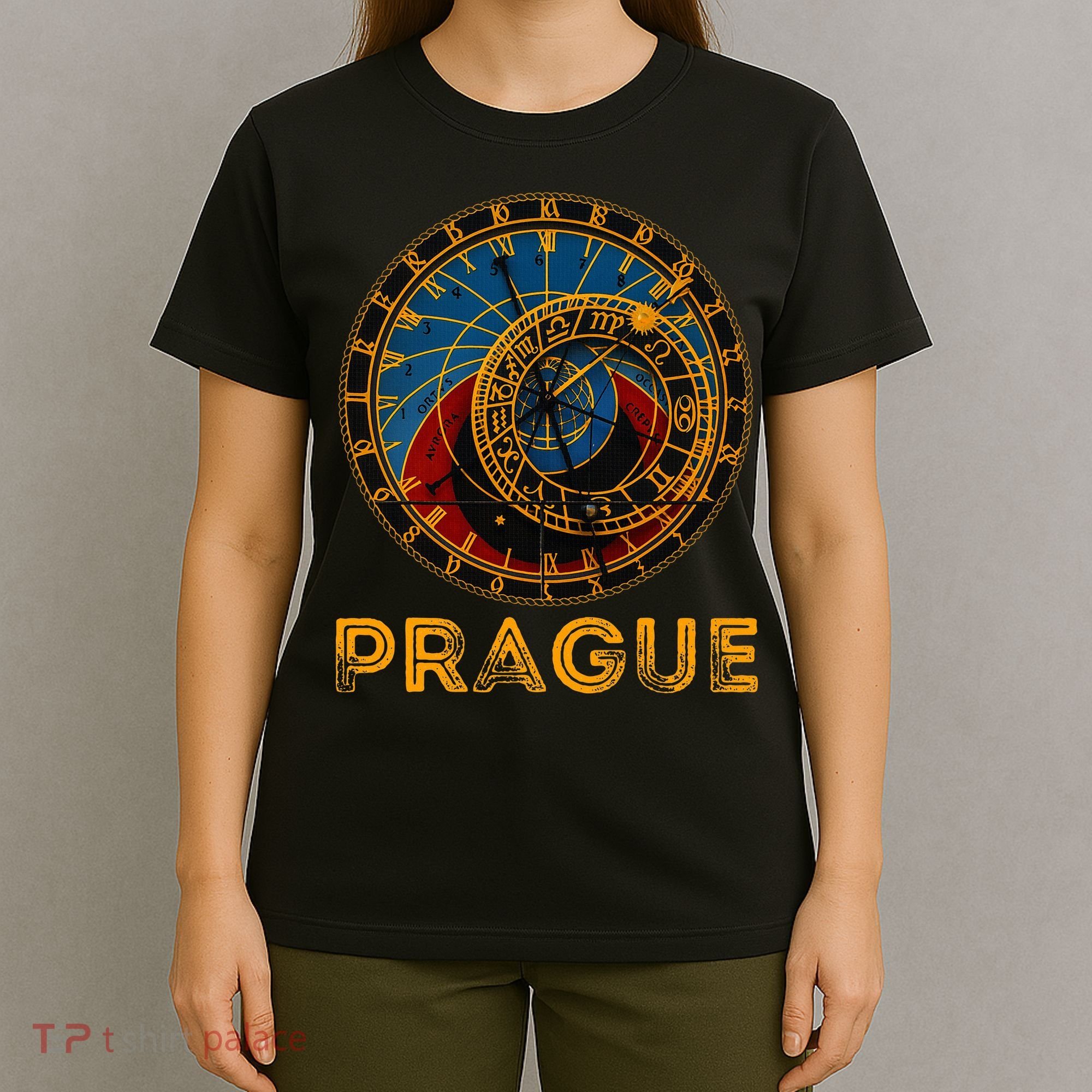 Prague Czech Republic Souvenir Astronomical Clock Prague T-Shirt