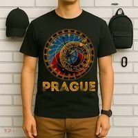 Prague Czech Republic Souvenir Astronomical Clock Prague T-Shirt thumb 6