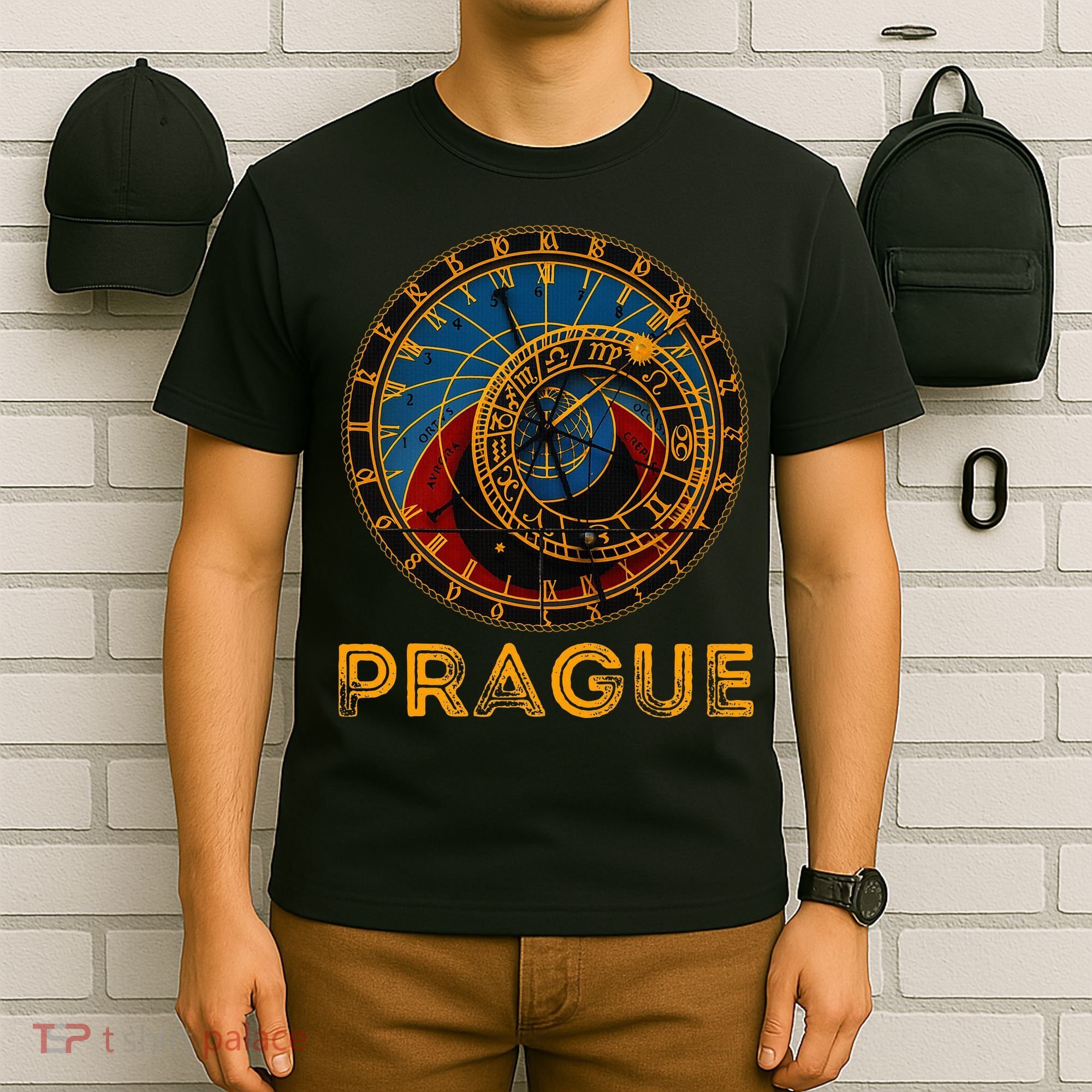 Prague Czech Republic Souvenir Astronomical Clock Prague T-Shirt