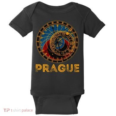 Prague Czech Republic Souvenir Astronomical Clock Prague Baby Bodysuit