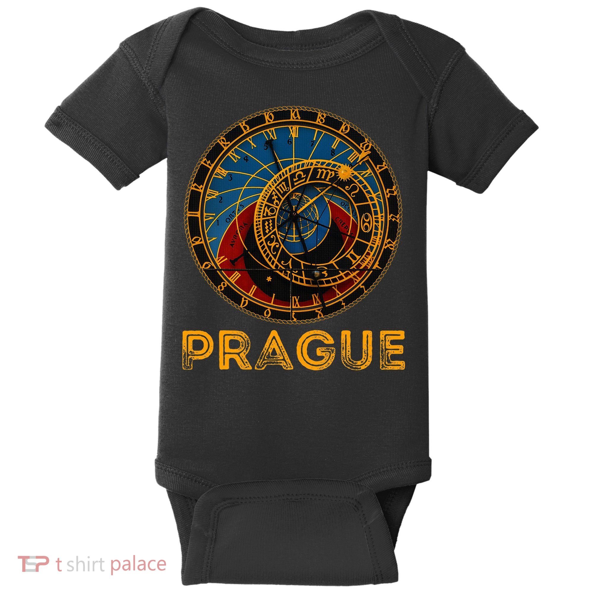 Prague Czech Republic Souvenir Astronomical Clock Prague Baby Bodysuit