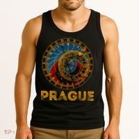Prague Czech Republic Souvenir Astronomical Clock Prague Tank Top thumb 3