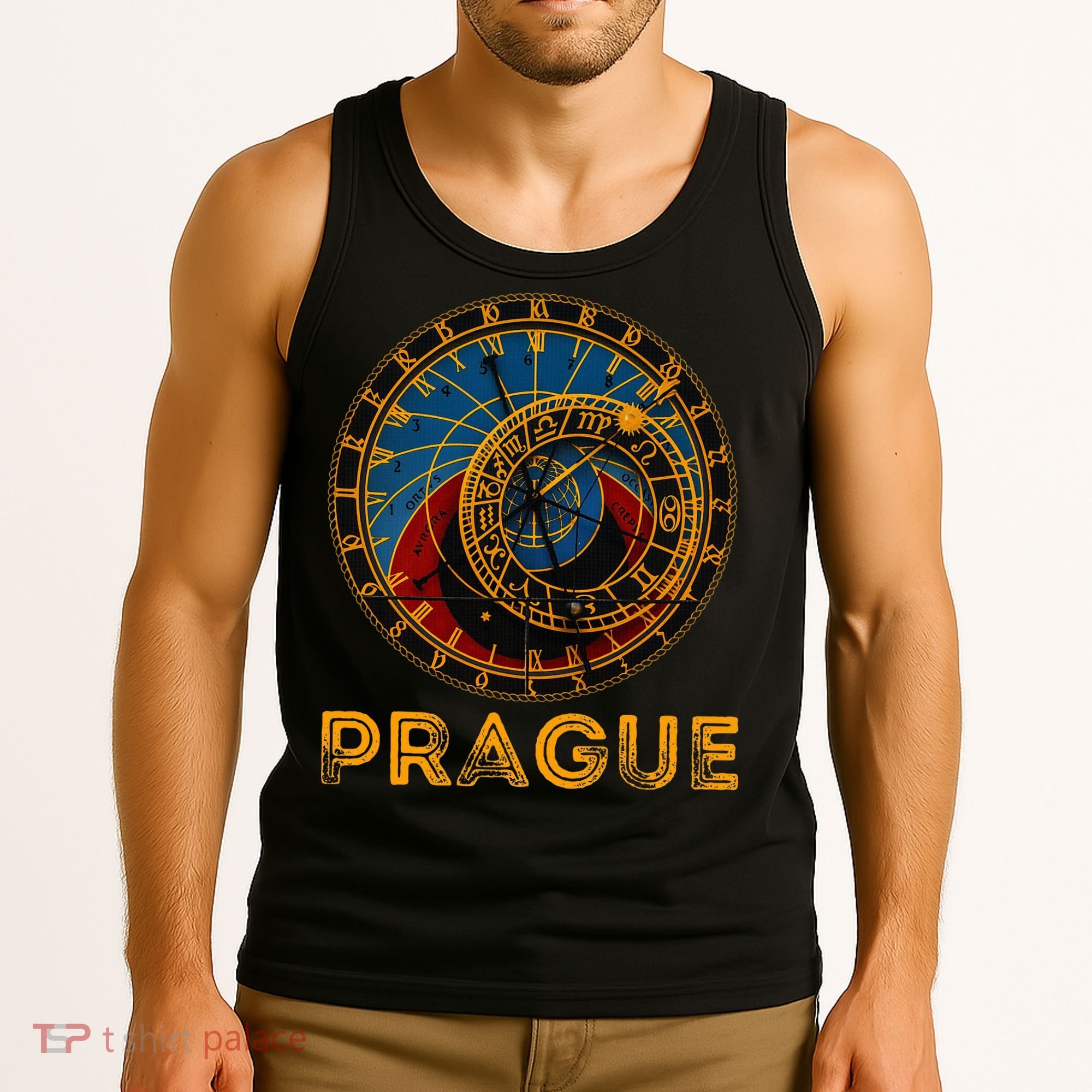 Prague Czech Republic Souvenir Astronomical Clock Prague Tank Top