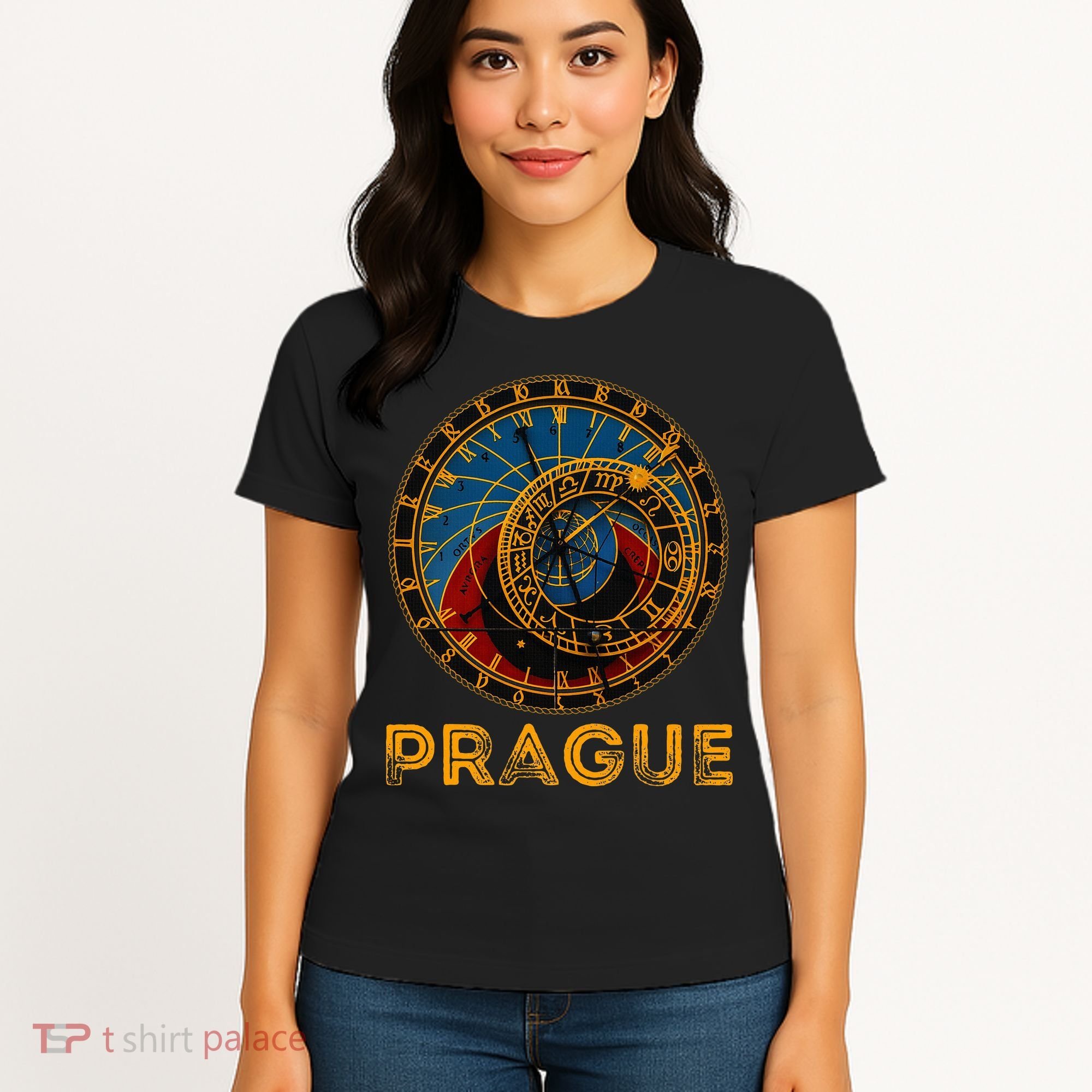 Prague Czech Republic Souvenir Astronomical Clock Prague Women's T-Shirt