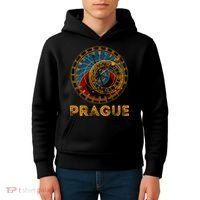 Prague Czech Republic Souvenir Astronomical Clock Prague Kids Hoodie thumb 4