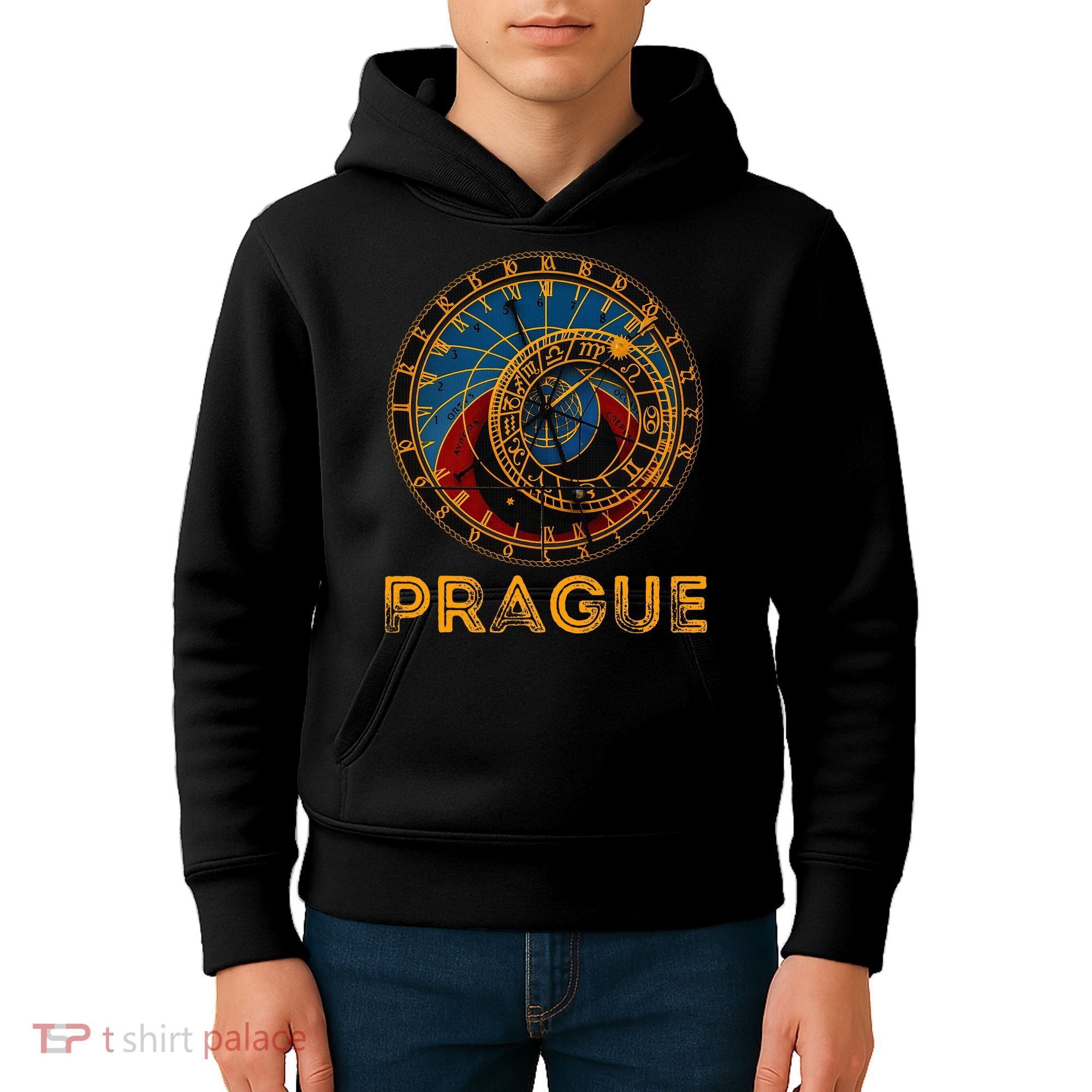 Prague Czech Republic Souvenir Astronomical Clock Prague Kids Hoodie