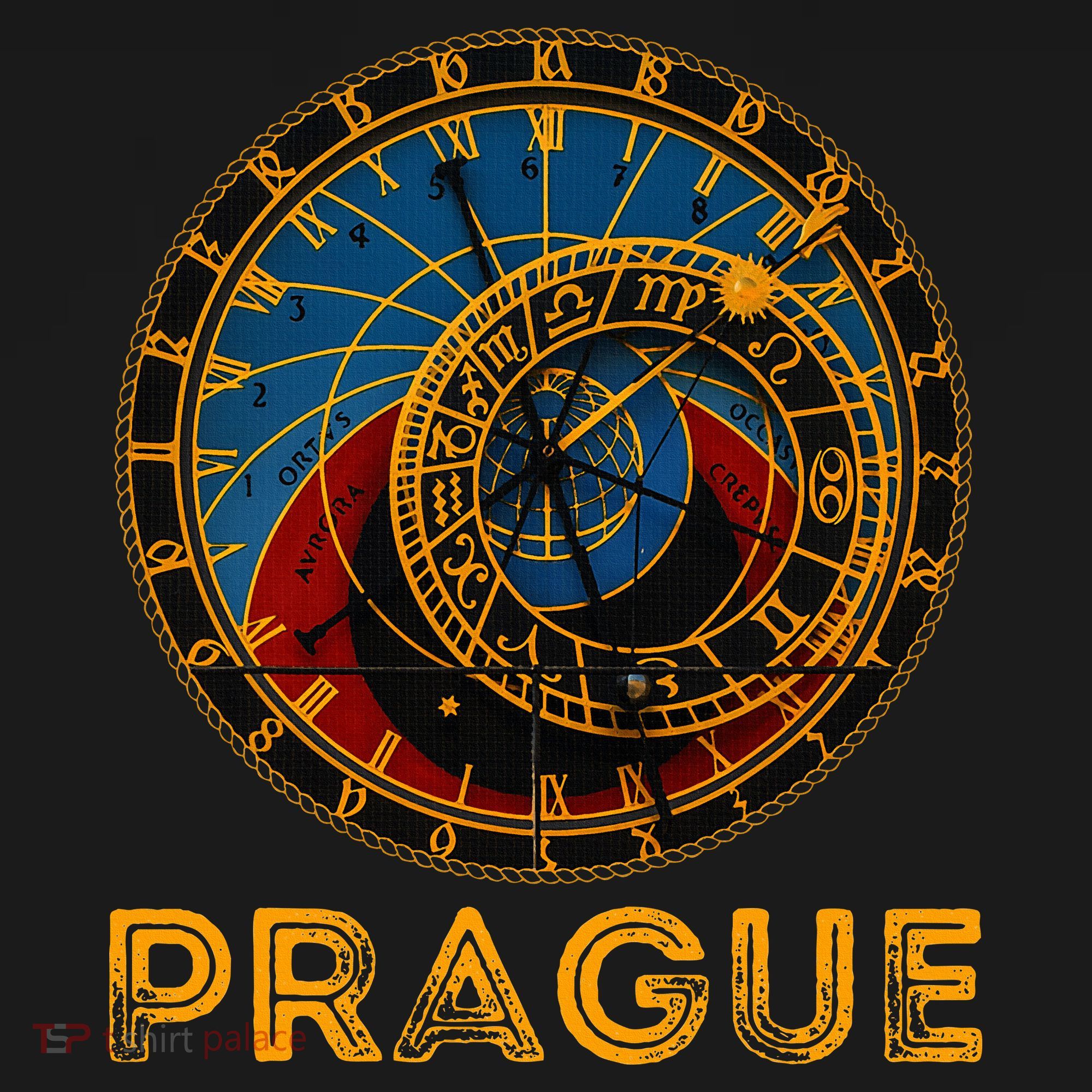Prague Czech Republic Souvenir Astronomical Clock Prague Kids T-Shirt
