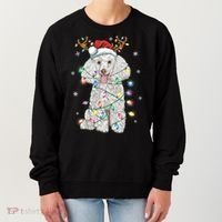 Poodle Christmas Reindeer Santa Hat Poodle Christmas Women's Sweatshirt thumb 0