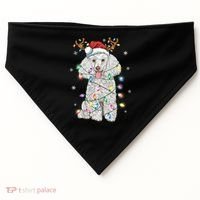 Poodle Christmas Reindeer Santa Hat Poodle Christmas USA-Made Doggie Bandana thumb 0