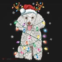 Poodle Christmas Reindeer Santa Hat Poodle Christmas Bucket Hat thumb 4