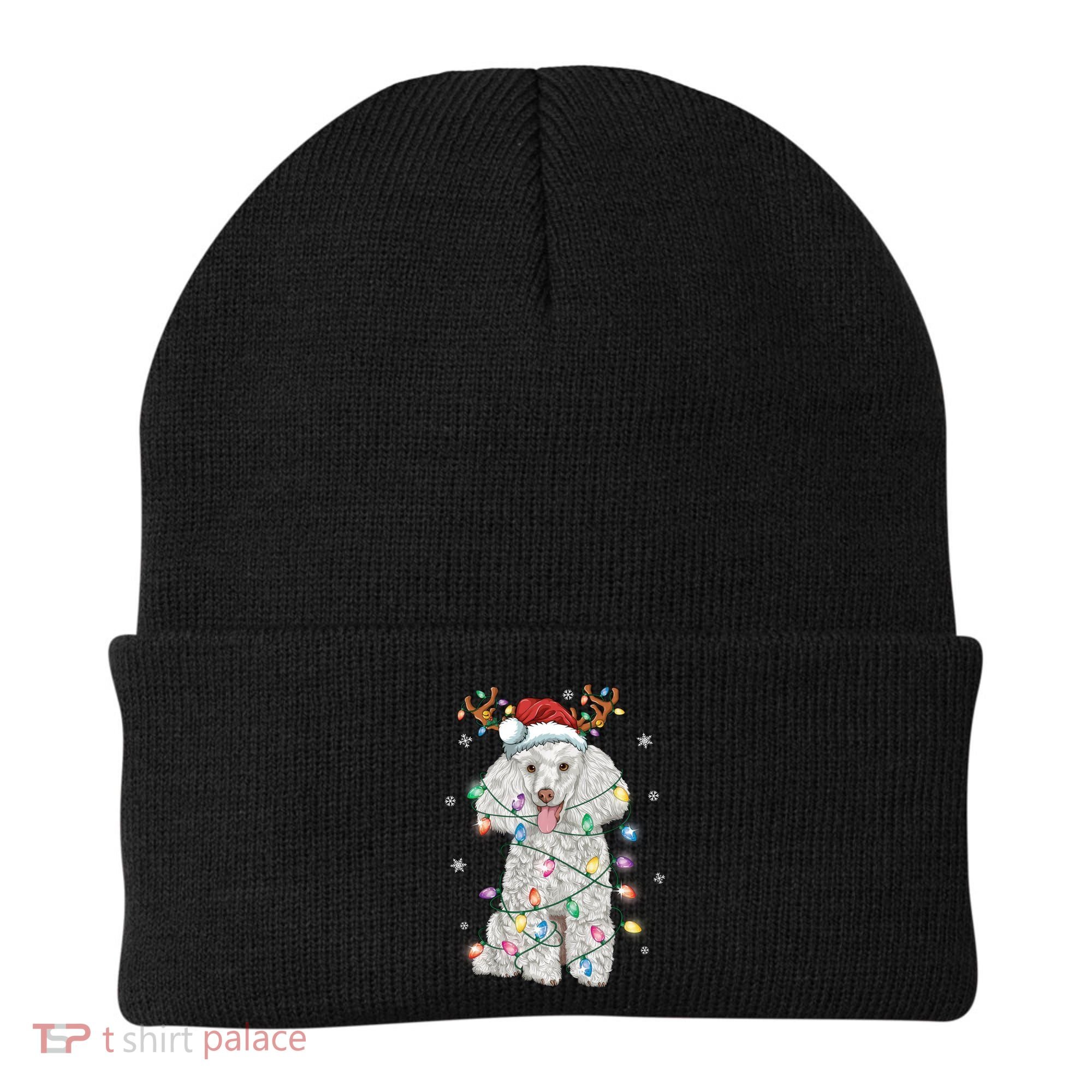 Poodle Christmas Reindeer Santa Hat Poodle Christmas Beanie