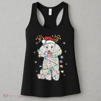 Poodle Christmas Reindeer Santa Hat Poodle Christmas Women's Tank Top thumb 3