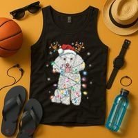 Poodle Christmas Reindeer Santa Hat Poodle Christmas Tank Top thumb 4