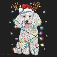 Poodle Christmas Reindeer Santa Hat Poodle Christmas Golf Towel thumb 3