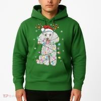 Poodle Christmas Reindeer Santa Hat Poodle Christmas Hoodie thumb 2