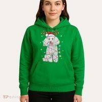 Poodle Christmas Reindeer Santa Hat Poodle Christmas Hoodie thumb 5