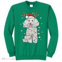 Poodle Christmas Reindeer Santa Hat Poodle Christmas Sweatshirt thumb 0