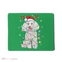 Poodle Christmas Reindeer Santa Hat Poodle Christmas Mousepad thumb 0
