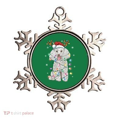 Poodle Christmas Reindeer Santa Hat Poodle Christmas Ornament