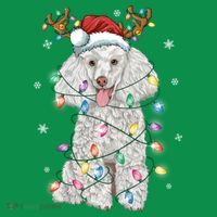 Poodle Christmas Reindeer Santa Hat Poodle Christmas Baby Bodysuit thumb 2