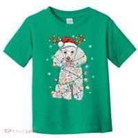 Poodle Christmas Reindeer Santa Hat Poodle Christmas Toddler T-Shirt thumb 0