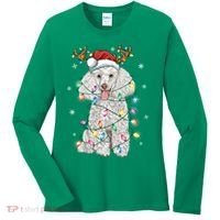 Poodle Christmas Reindeer Santa Hat Poodle Christmas Women's Long Sleeve Shirt thumb 0