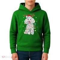 Poodle Christmas Reindeer Santa Hat Poodle Christmas Kids Hoodie thumb 4