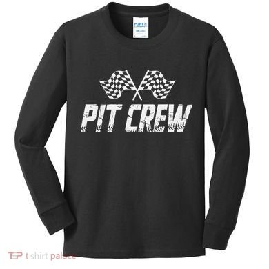 Pit Crew Race Car Kids Long Sleeve Shirt