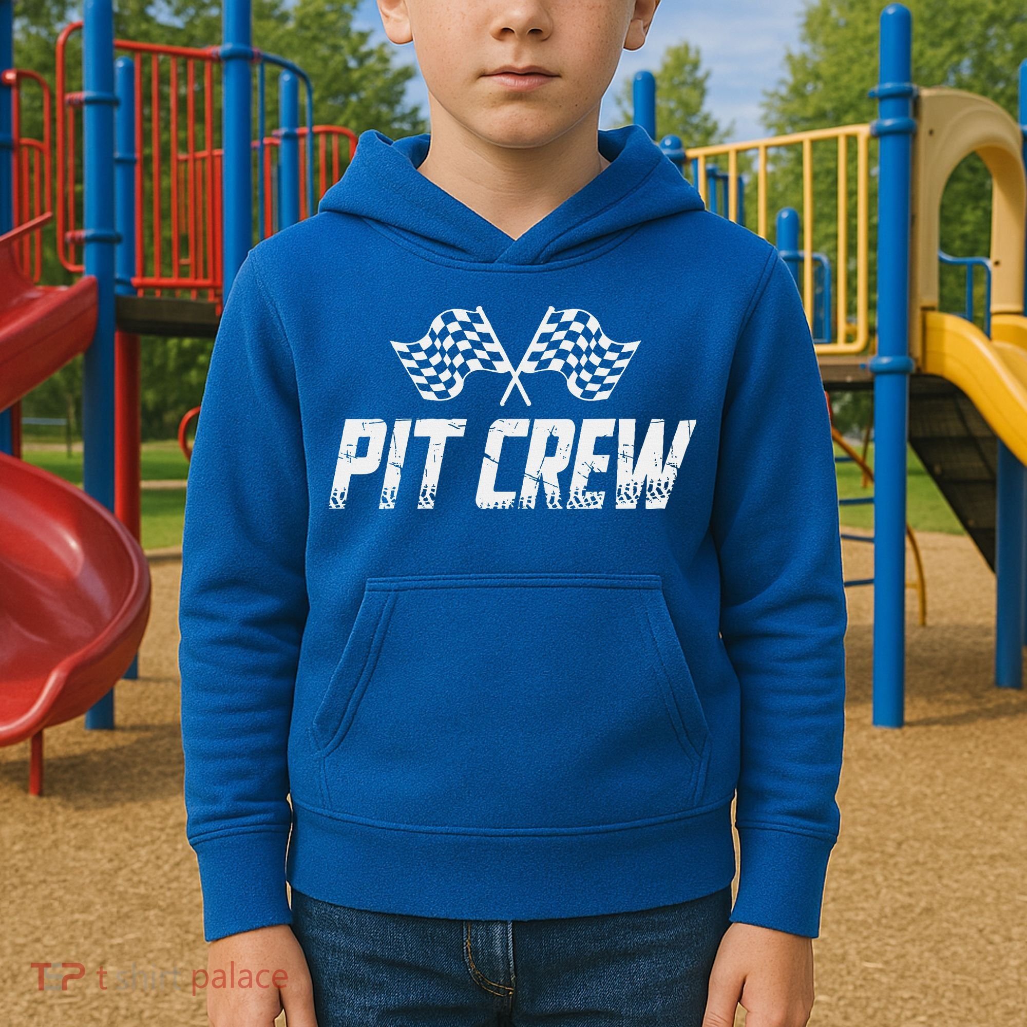Pit Crew Race Car Kids Hoodie