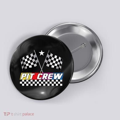 Pit Crew Racing Day For Stock Car Race Day Parties Button