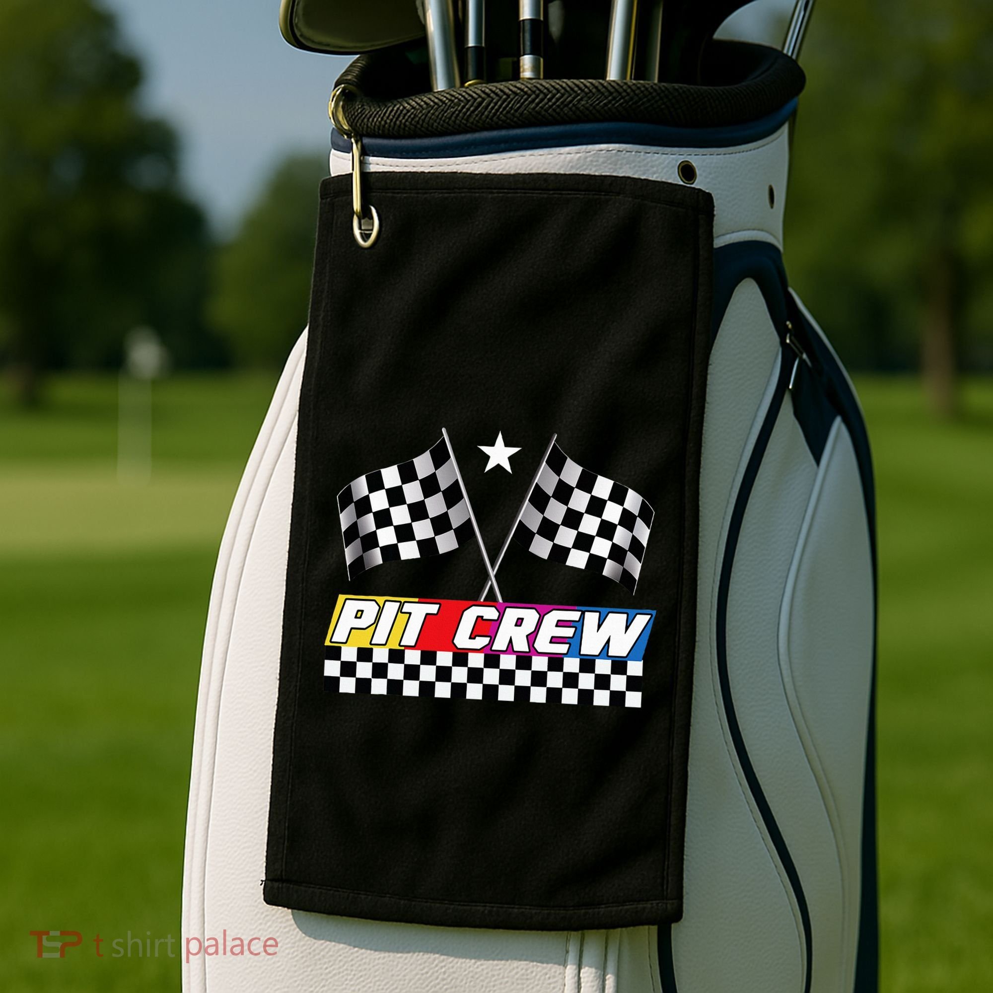 Pit Crew Racing Day For Stock Car Race Day Parties Golf Towel