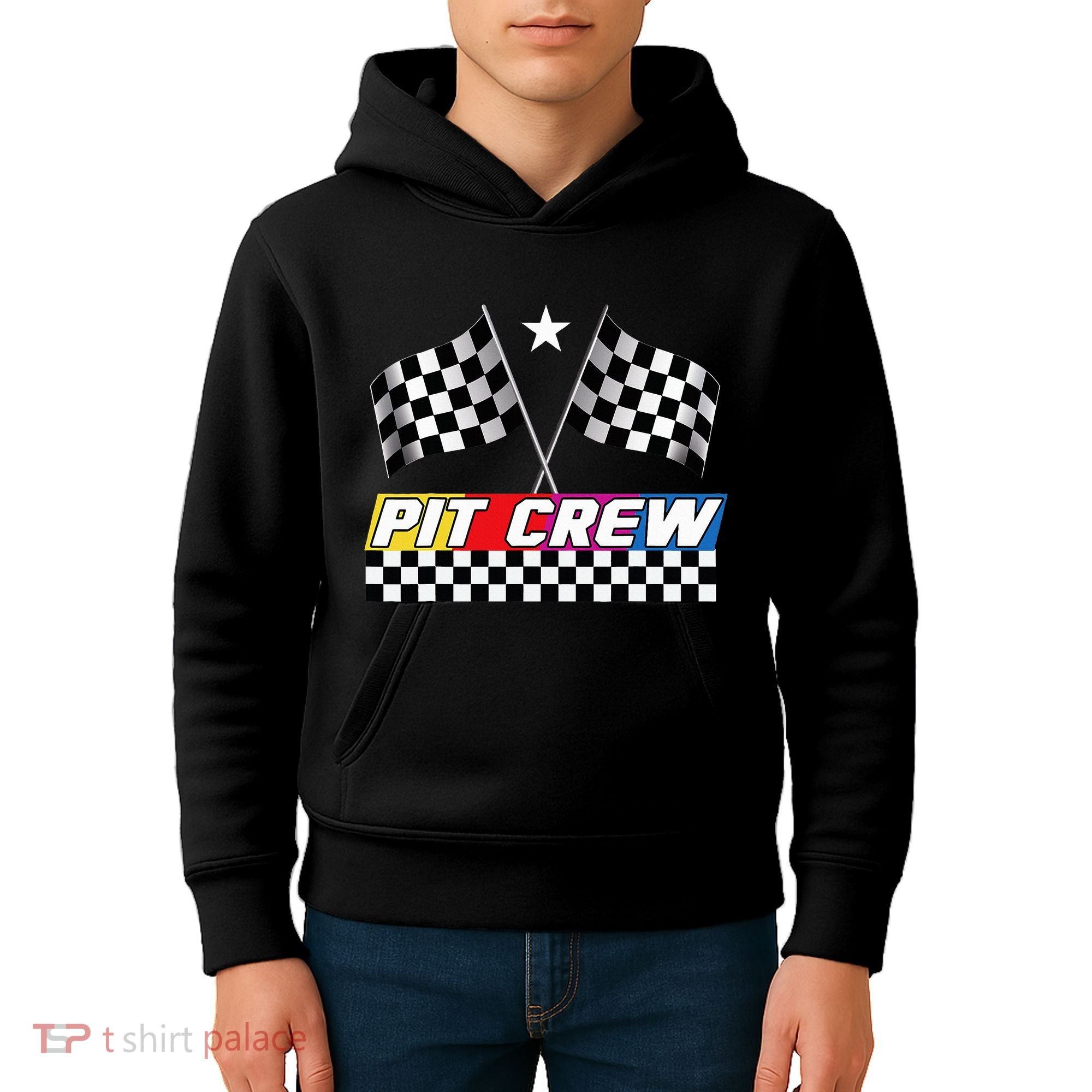 Pit Crew Racing Day For Stock Car Race Day Parties Kids Hoodie