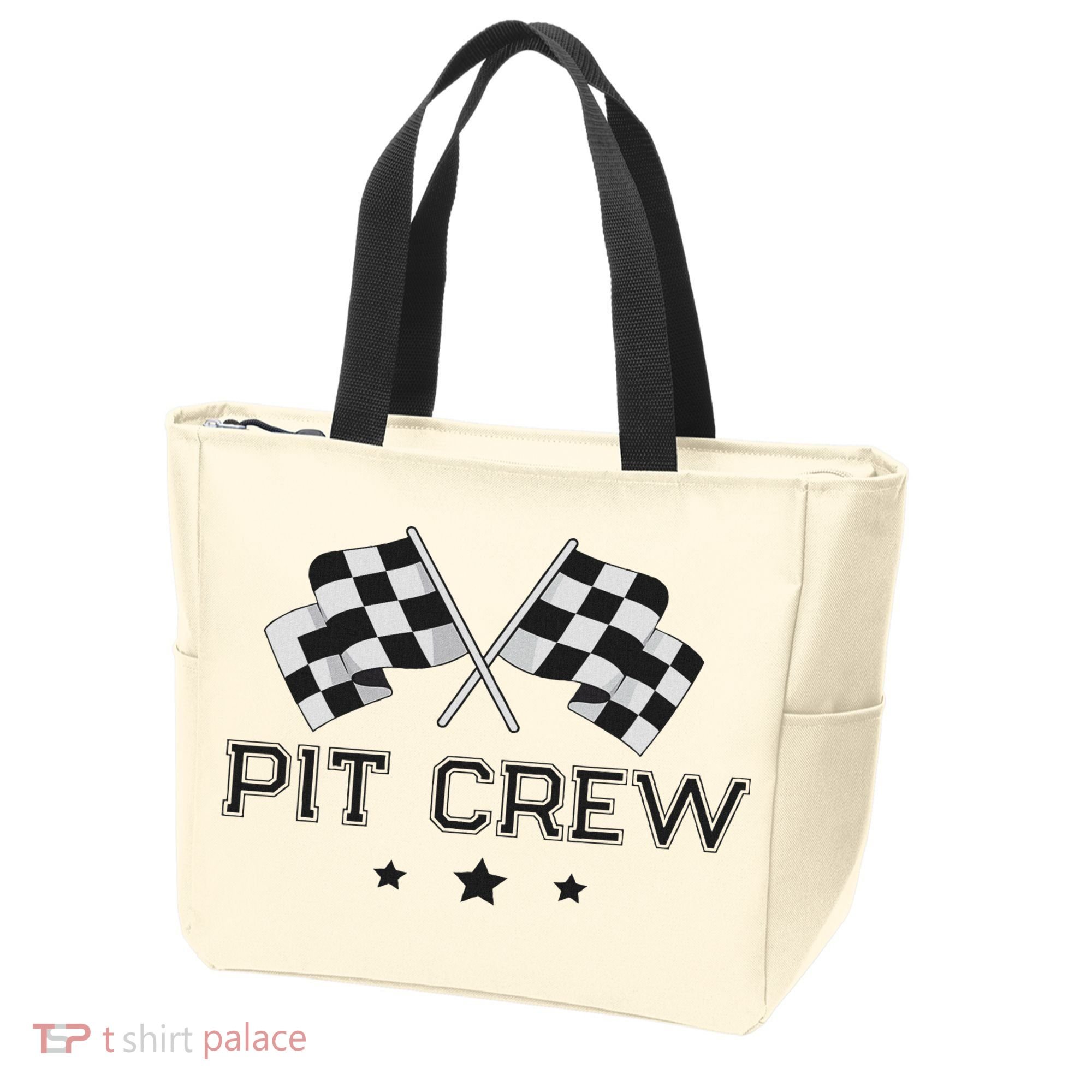 Pit Crew Racing Car Tote Bag