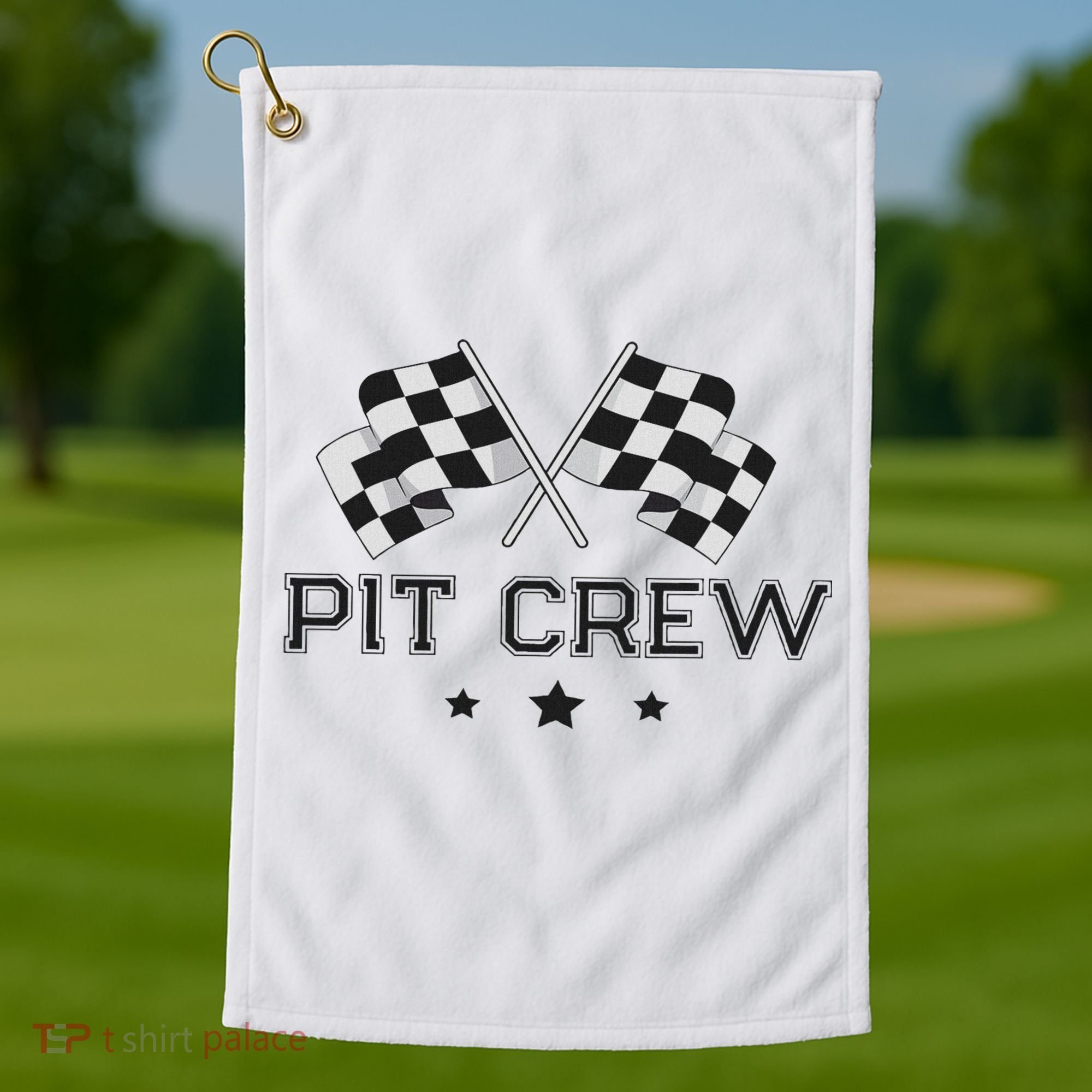 Pit Crew Racing Car Golf Towel