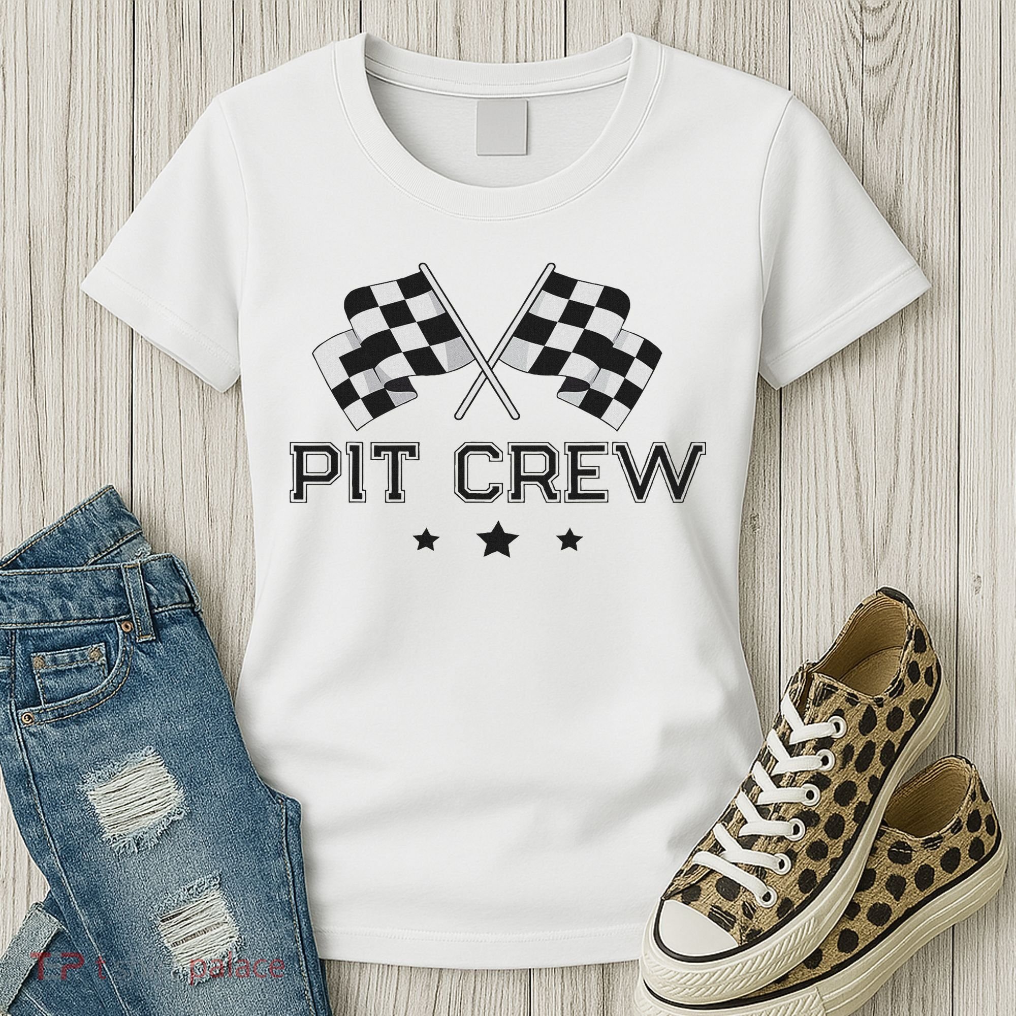 Pit Crew Racing Car Women's T-Shirt