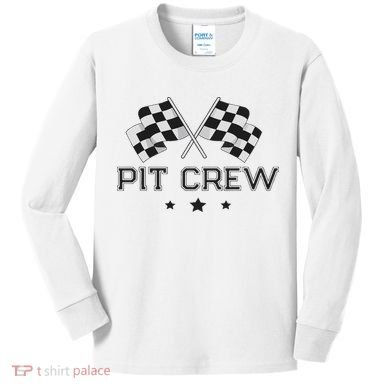 Pit Crew Racing Car Kids Long Sleeve Shirt