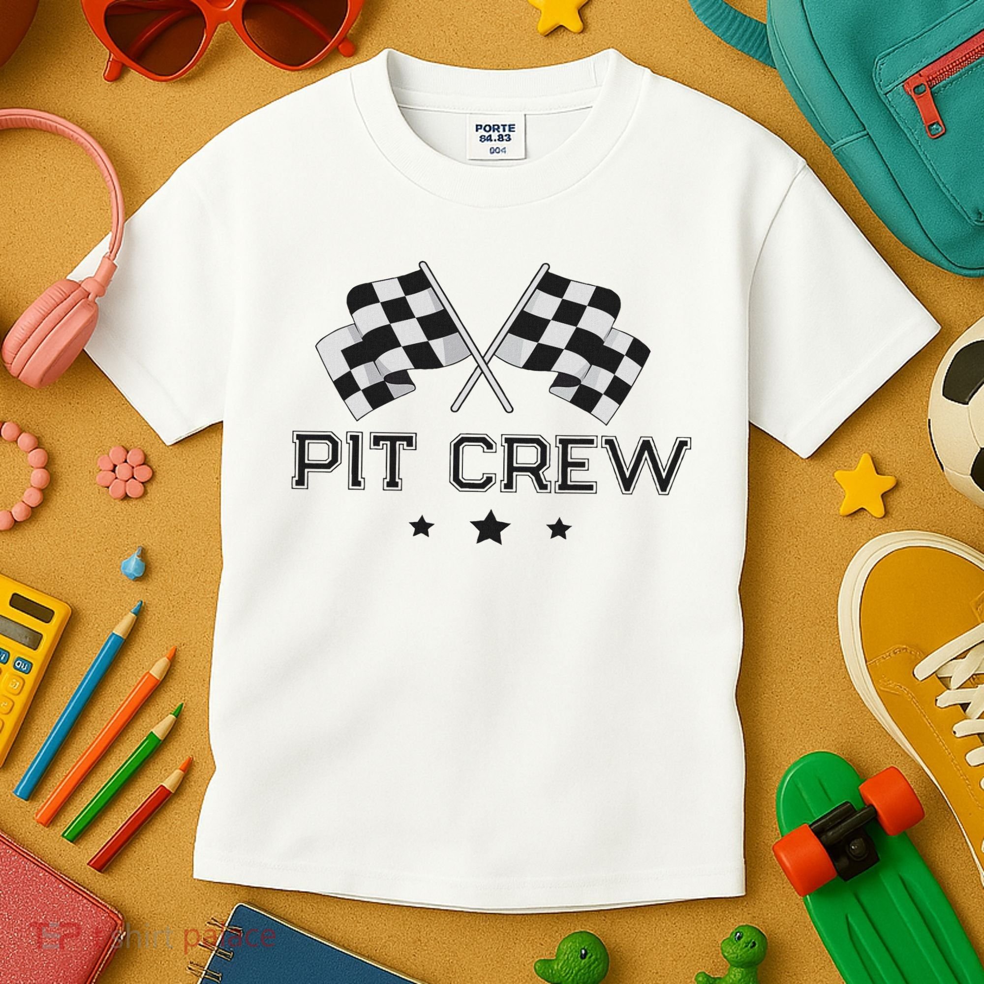 Pit Crew Racing Car Kids T-Shirt