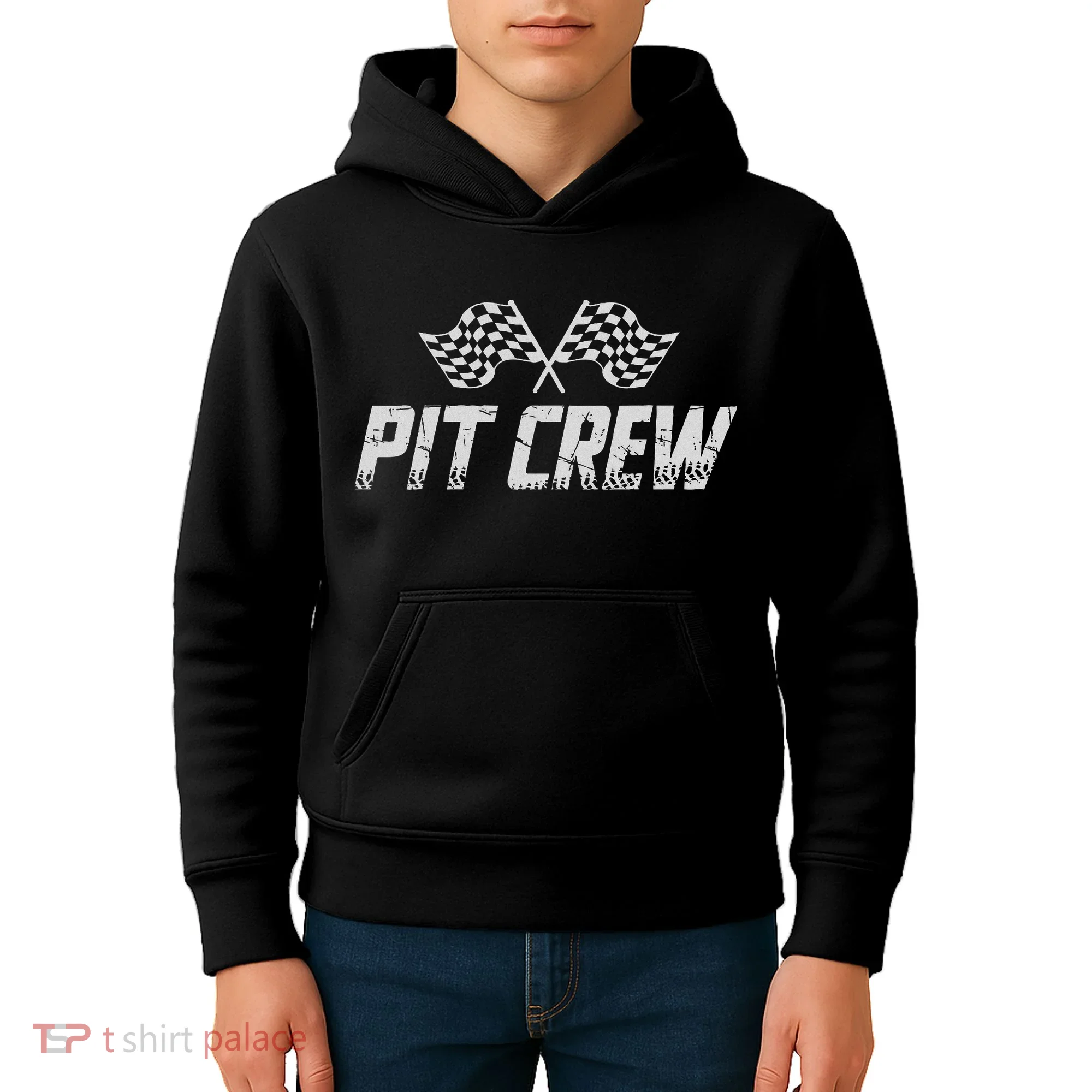 Pit Crew Race Car Kids Hoodie