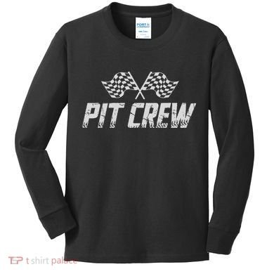 Pit Crew Race Car Kids Long Sleeve Shirt
