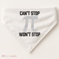 Pi Can't Stop Won't Stop Pi Day 3.14 Funny Math Geek USA-Made Doggie Bandana thumb 0