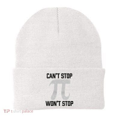 Pi Can't Stop Won't Stop Pi Day 3.14 Funny Math Geek Beanie