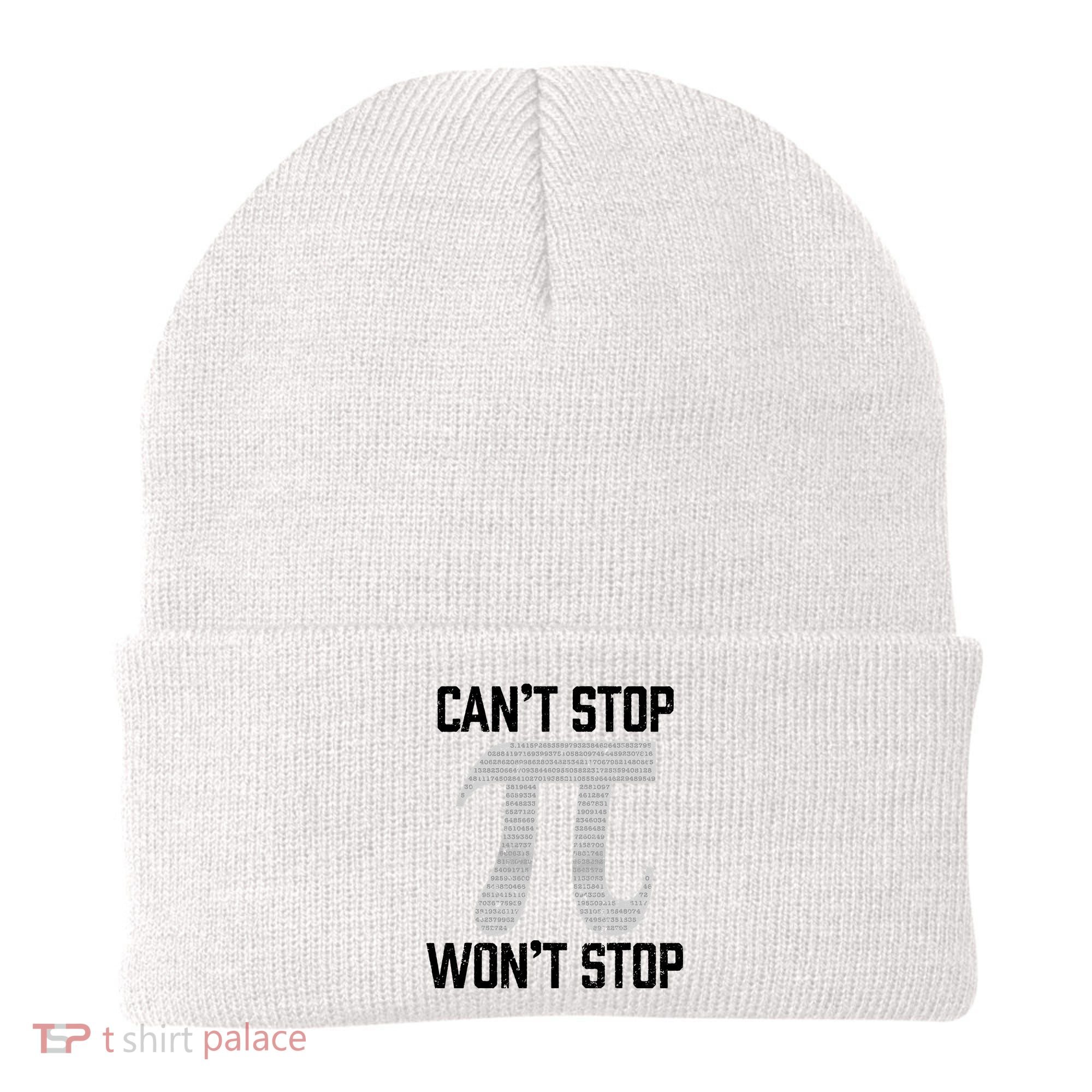 Pi Can't Stop Won't Stop Pi Day 3.14 Funny Math Geek Beanie