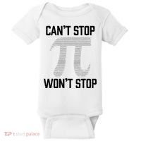 Pi Can't Stop Won't Stop Pi Day 3.14 Funny Math Geek Baby Bodysuit thumb 0