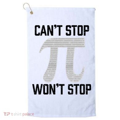 Pi Can't Stop Won't Stop Pi Day 3.14 Funny Math Geek Golf Towel