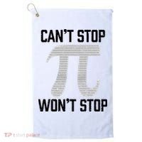 Pi Can't Stop Won't Stop Pi Day 3.14 Funny Math Geek Golf Towel thumb 0