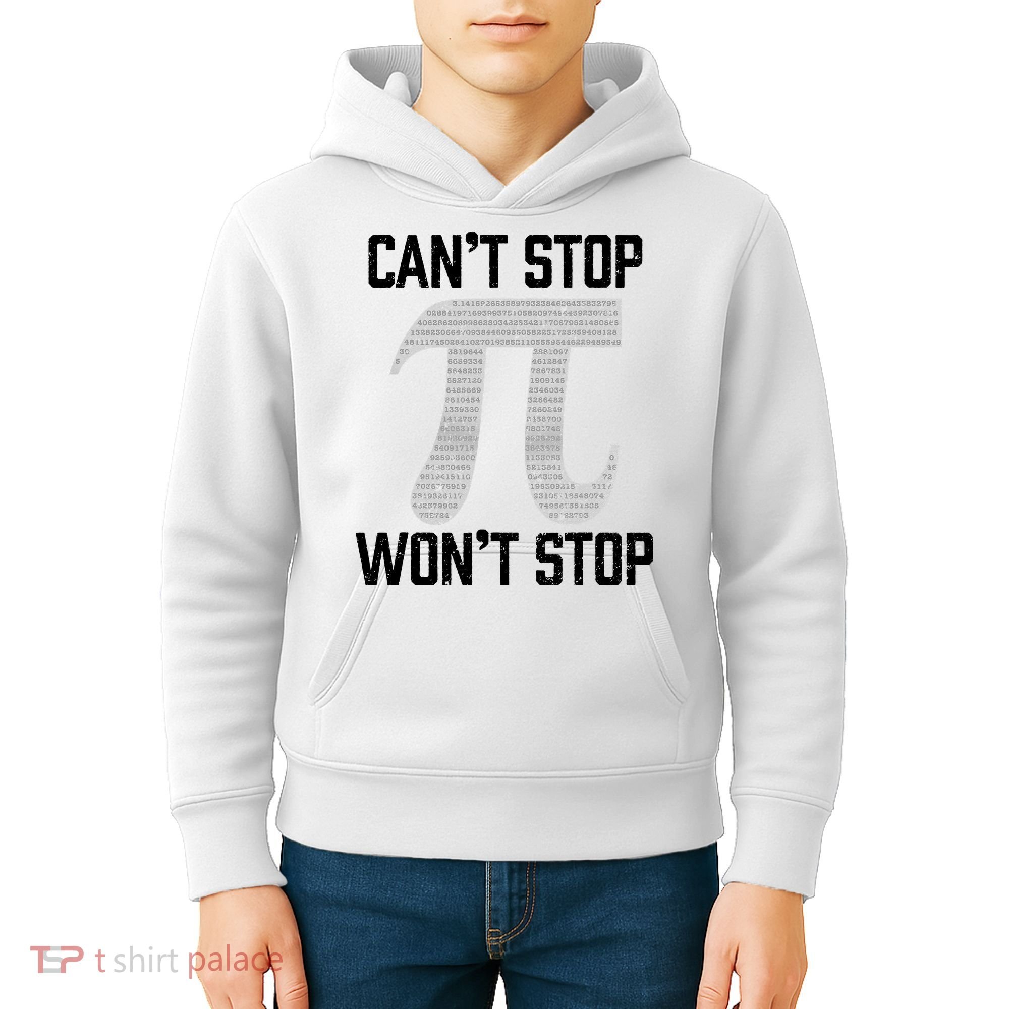 Pi Can't Stop Won't Stop Pi Day 3.14 Funny Math Geek Kids Hoodie