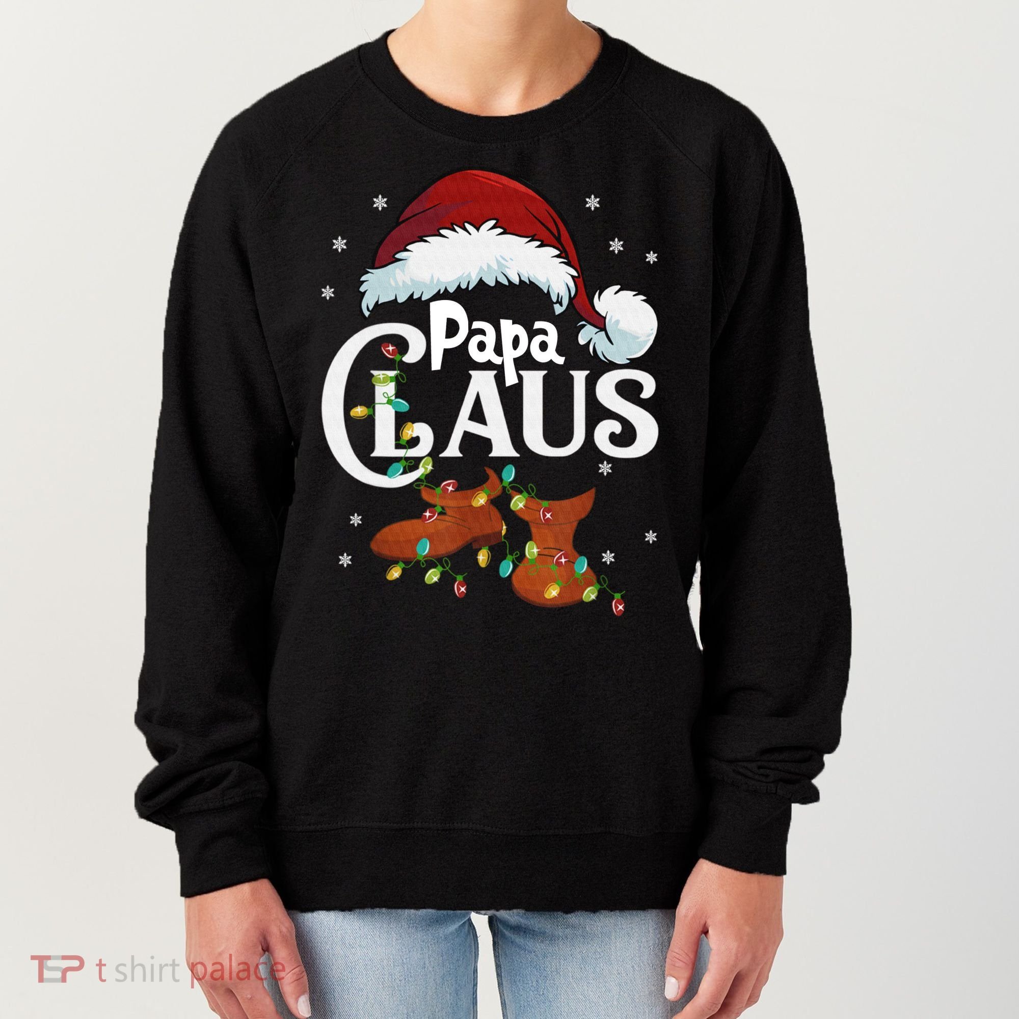 Papa Claus Santa Hat Matching Christmas Family Group Women's Sweatshirt