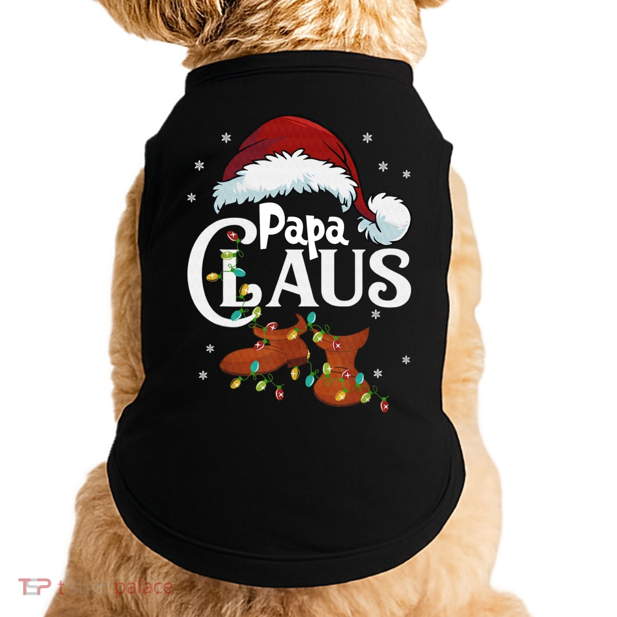 Papa Claus Santa Hat Matching Christmas Family Group Doggie Tank