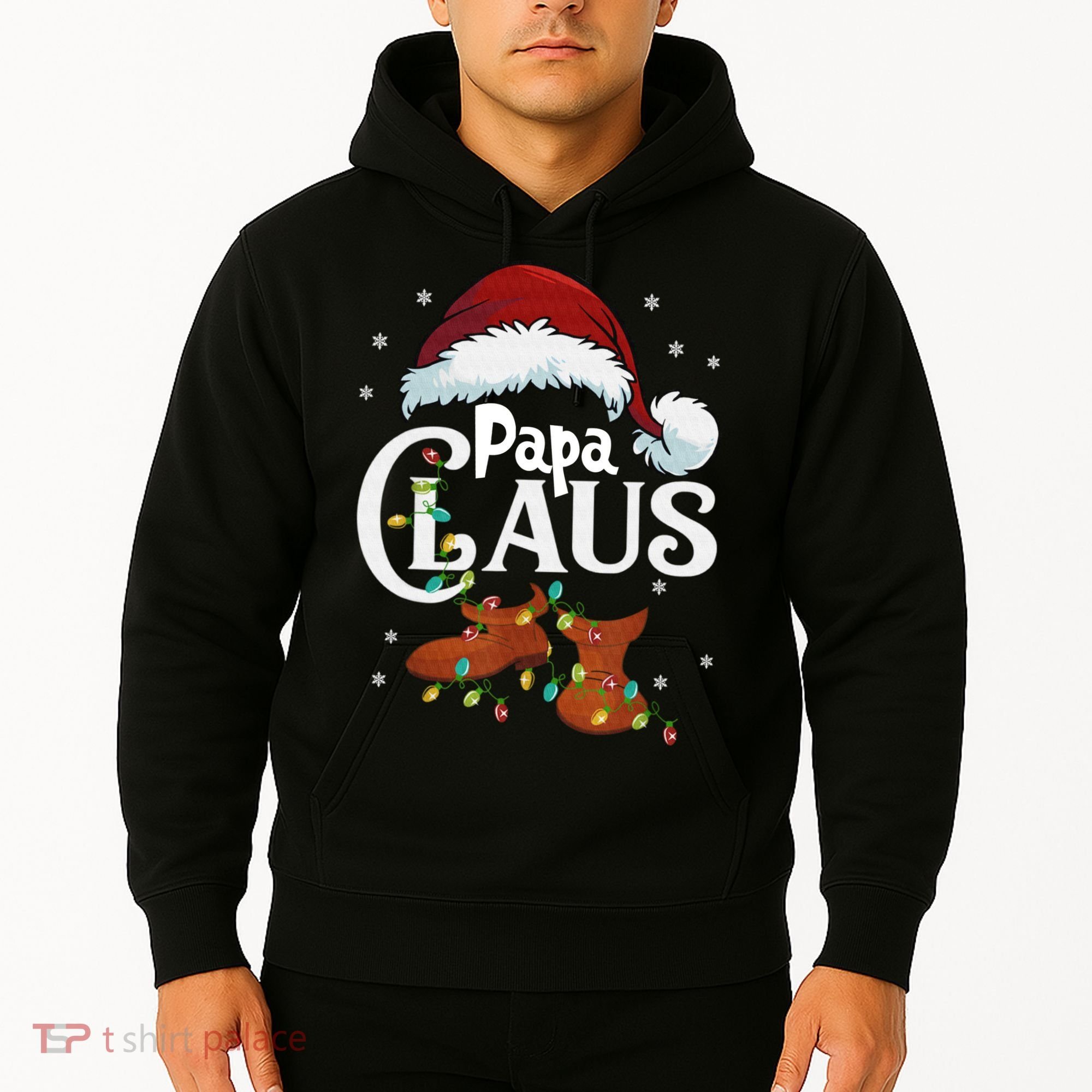 Papa Claus Santa Hat Matching Christmas Family Group Hoodie