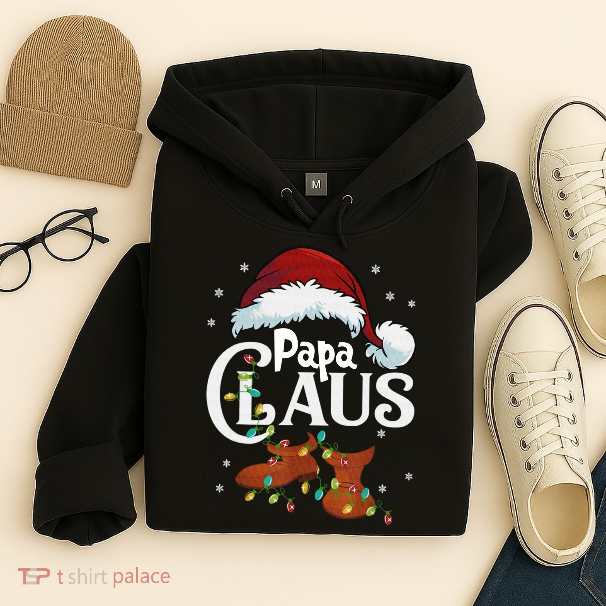 Papa Claus Santa Hat Matching Christmas Family Group Hoodie